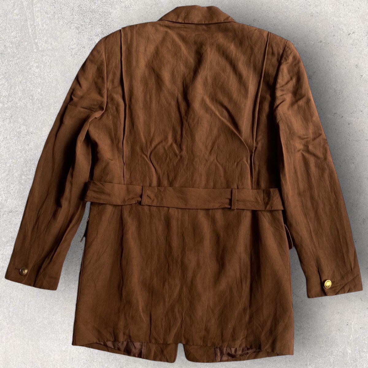 Gucci Fall 1994-1995 Silk Brown Belt Blazer Size M / US 6-8 / IT 42-44 - 2 Thumbnail