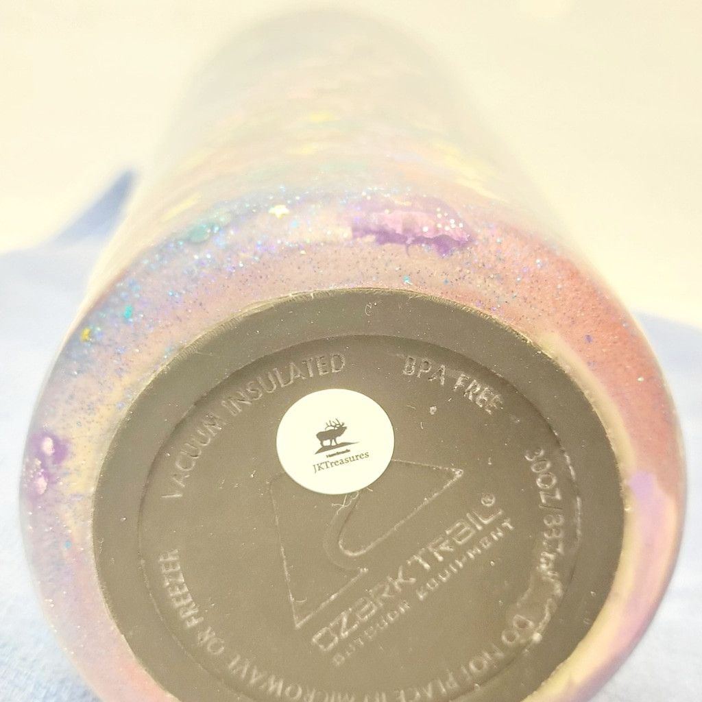 Handmade Hand Crafted Purple Glitter 30 Oz Tumbler Butterfly Floral Size ONE SIZE - 6 Thumbnail
