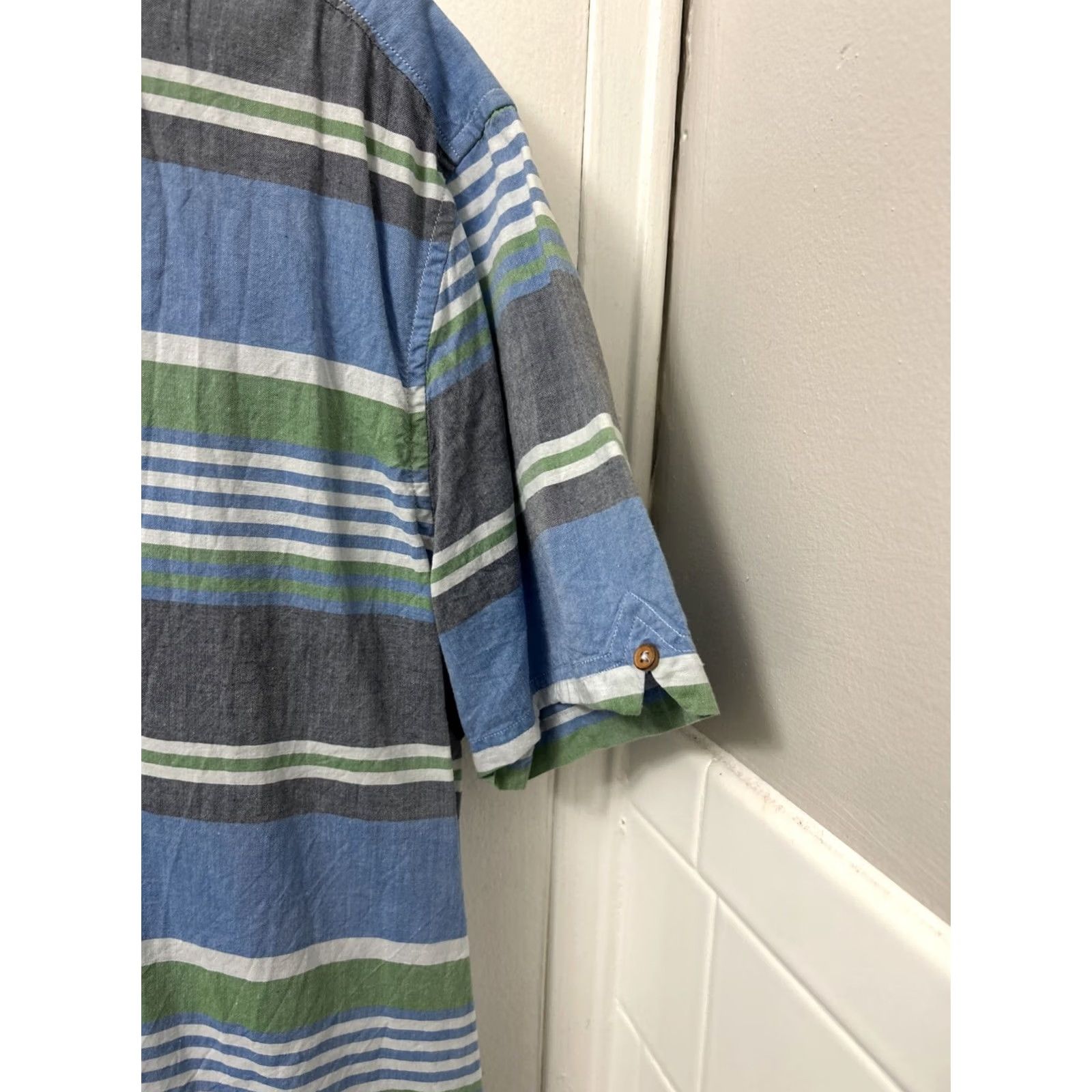 Vintage Ben Sherman Shirt Mens L Blue Oxford Striped Button-Down Short Sleeve Size US L / EU 52-54 / 3 - 4 Thumbnail