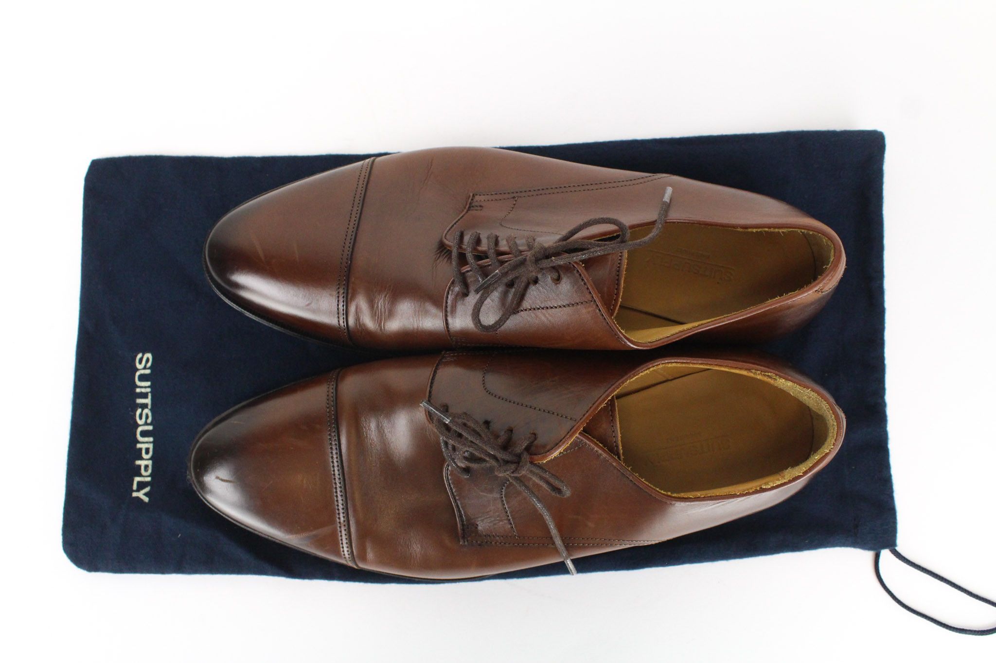 Suitsupply EU40 Mid-Brown Leather Derby Shoes 67798 Size US 7 / EU 40 - 18 Thumbnail