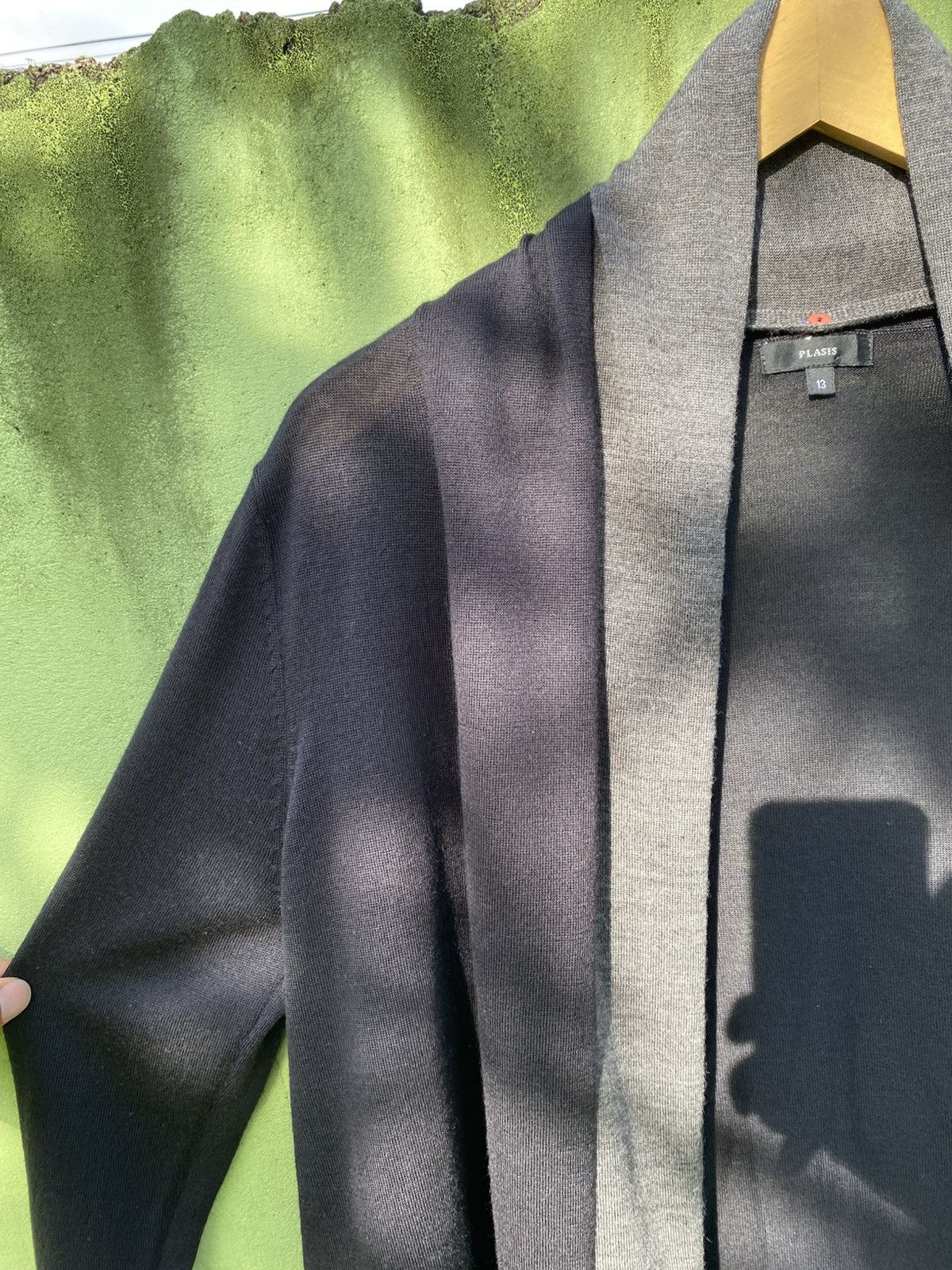 Japanese Brand Plasis Shawl Collar Knit Cardigan Dark Navy Minimalist Japan Size US M / EU 48-50 / 2 - 3 Thumbnail
