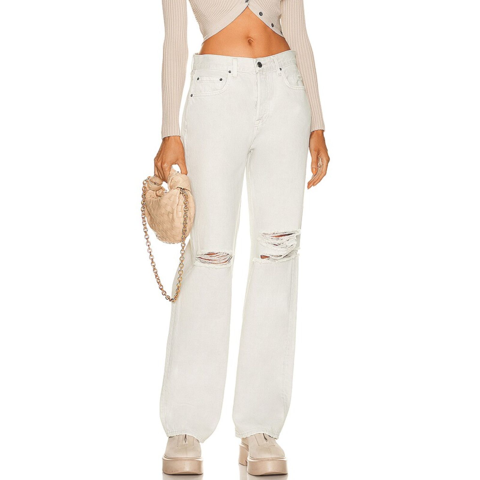 GRLFRND GRLFRND Bella Low Rise Boyfriend Denim Jeans ripped mojave Size 27" / US 4 / IT 40 - 1 Thumbnail