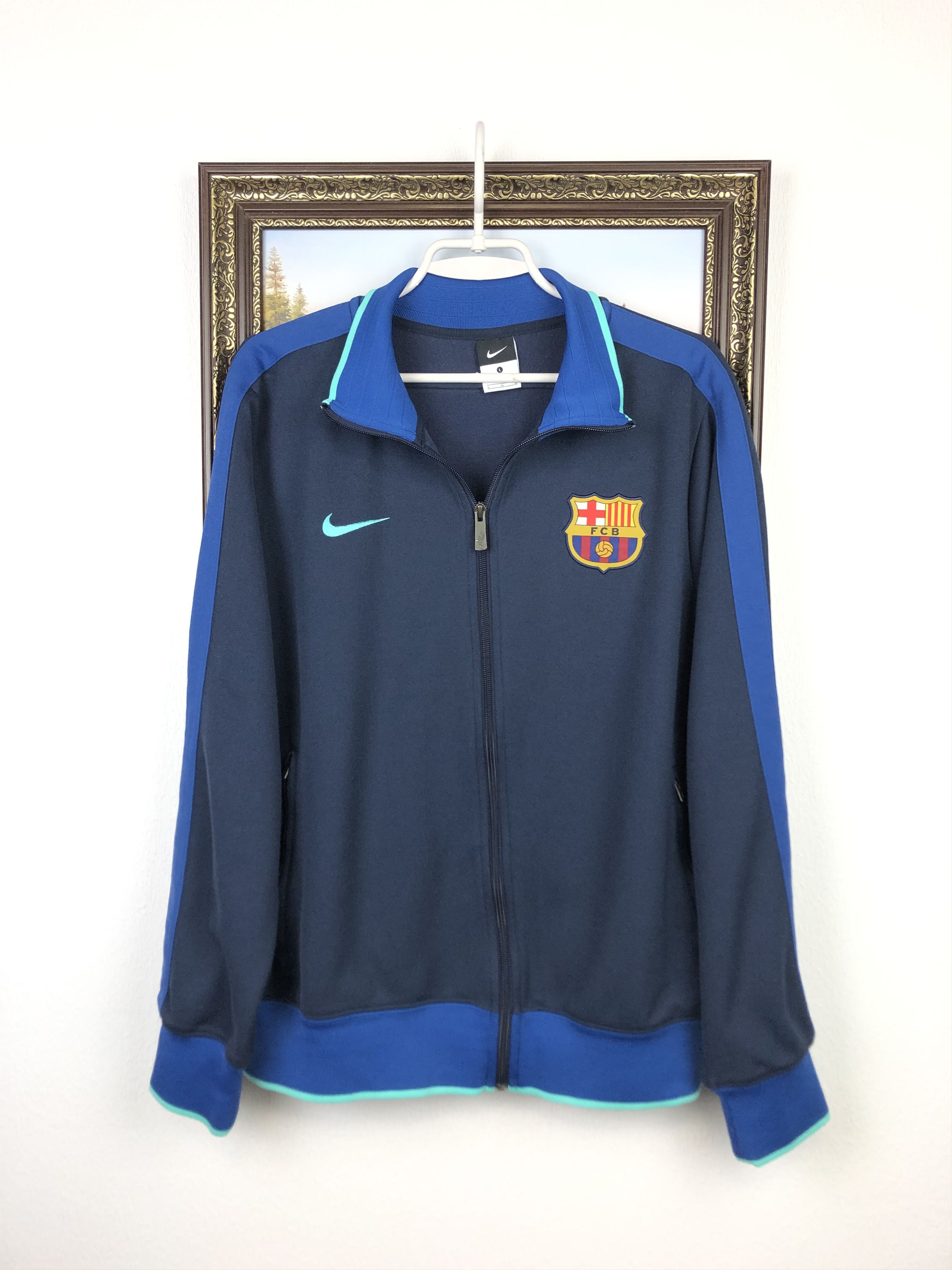 Nike Nike FC Barcelona Football Jacket Soccer Track Top Mens Zip Size US L / EU 52-54 / 3 - 1 Thumbnail
