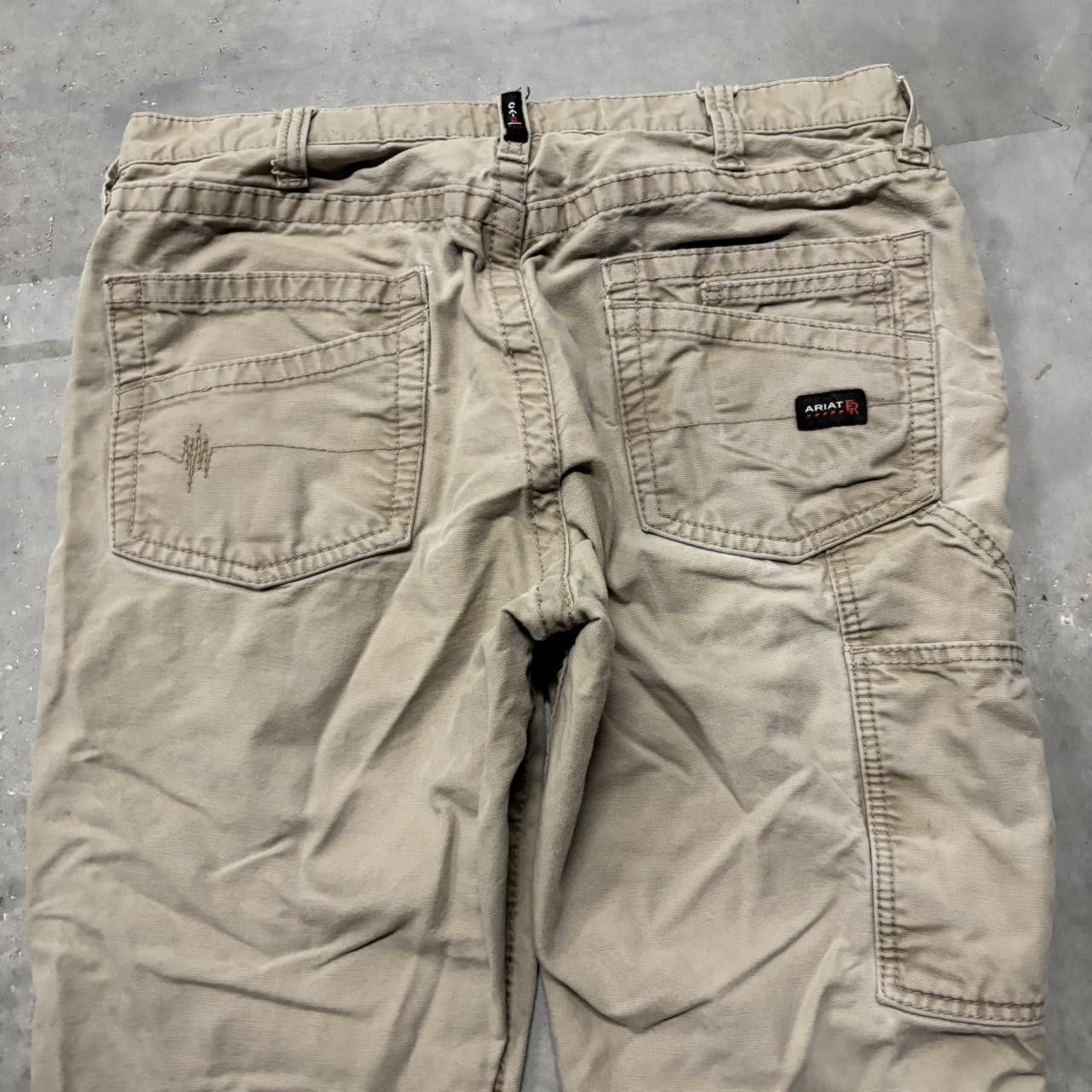 Japanese Brand × Vintage Crazy Vintage Y2K/2000s Khaki Tan Streetwear Workwear Carpenter Pants! Size US 34 / EU 50 - 7 Thumbnail