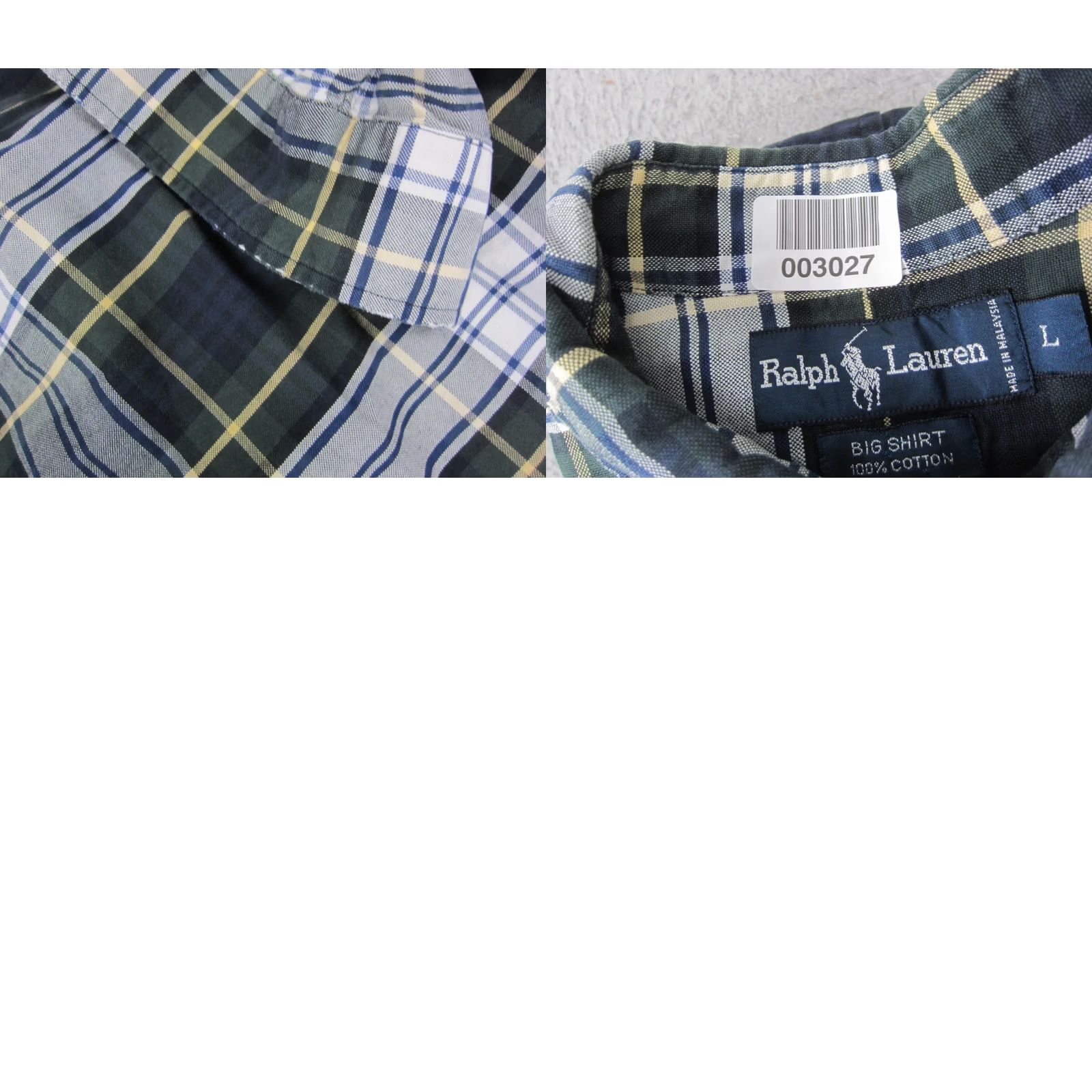 Ralph Lauren VINTAGE Ralph Lauren Shirt Plaid Button-Up Polo Ralph Lauren Mens Large Green 90s Preppy Classic Casual Long Sleeve Credit: Size US L / EU 52-54 / 3 - 9 Thumbnail