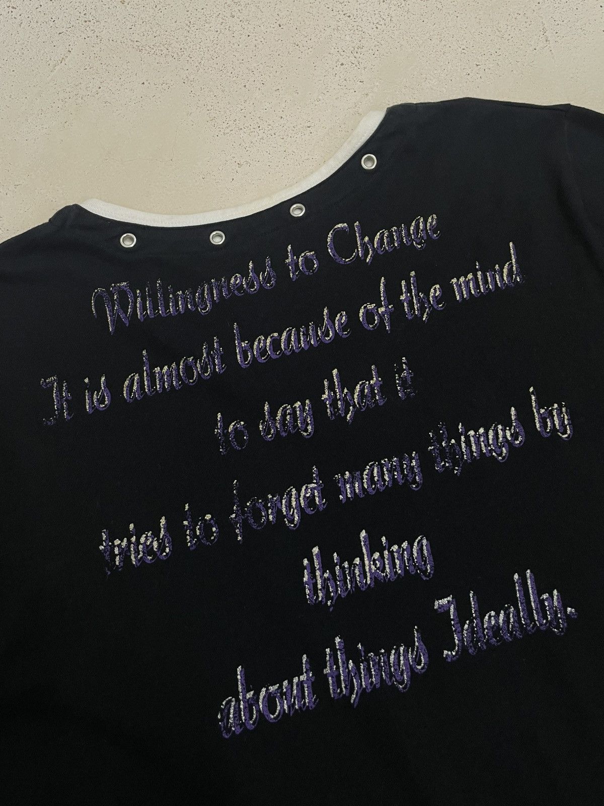 Japanese Brand Persuasion Embroidery Layered Tee Y2K Wording Overpriny Size US M / EU 48-50 / 2 - 13 Thumbnail