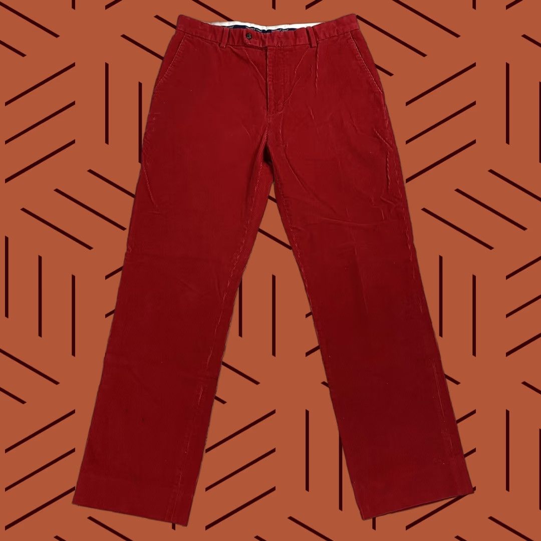 Vineyard Vines VINEYARD VINES MENS CORDUROY PANTS Red 34 Regular Inseam 31.5 Straight Zip Belt Loops Chino 100% Cotton Size US 34 / EU 50 - 1 Thumbnail
