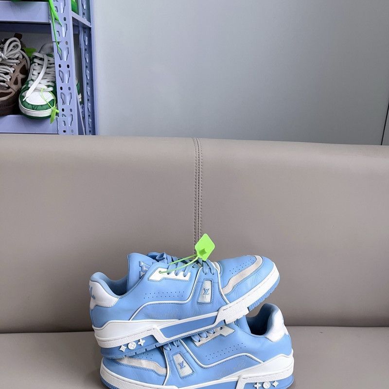 Louis Vuitton Louis Vuitton Trainer Blue Leather Low-Top Sneakers - Size US 9.5 / EU 42-43 - 6 Thumbnail