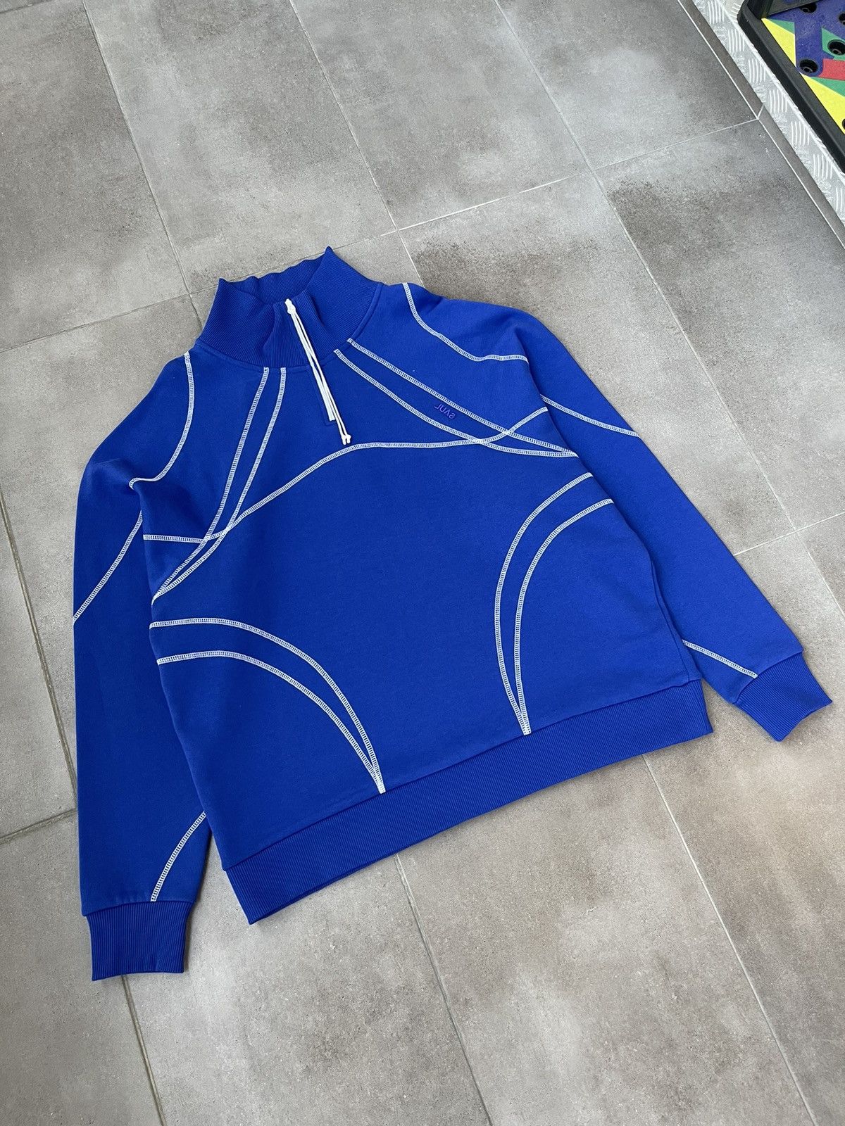 Saul Nash !DS! SS23 Saul Nash Electric Blue Overlock Stitch Sweatshirt Size US M / EU 48-50 / 2 - 8 Thumbnail