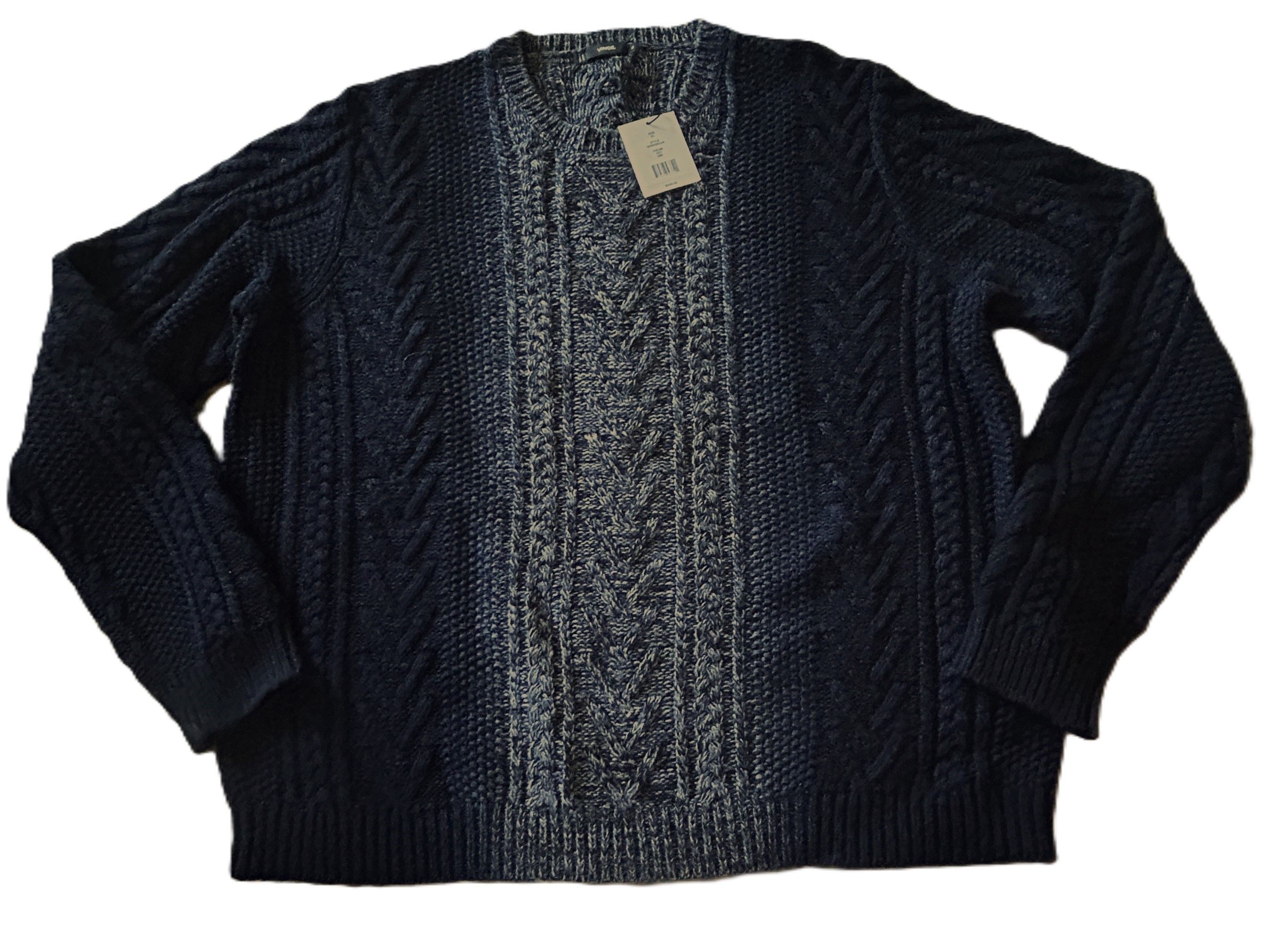 Vince Vince Cable Knit Sweater Navy Marled XL Wool Cashmere Size US XL / EU 56 / 4 - 1 Thumbnail