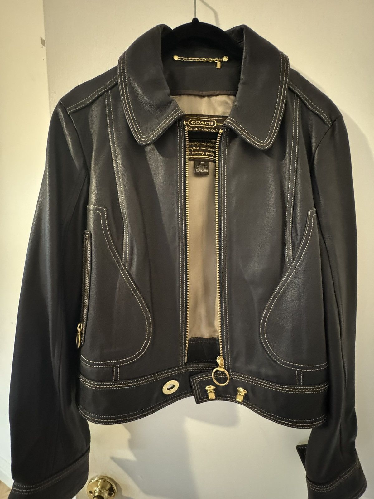Coach Vintage Coach Leather Moto Jacket Size XL / US 12-14 / IT 48-50 - 1 Thumbnail