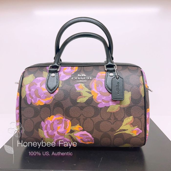 Coach Rowan Satchel In Signature Canvas With Bee Print