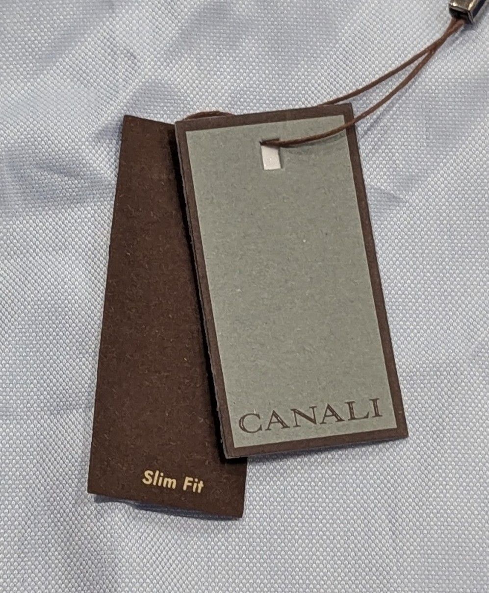 Canali CANALI Textured Cotton Dress Shirt Light Blue 45 US 17.75 Size US XXL / EU 58 / 5 - 7 Thumbnail