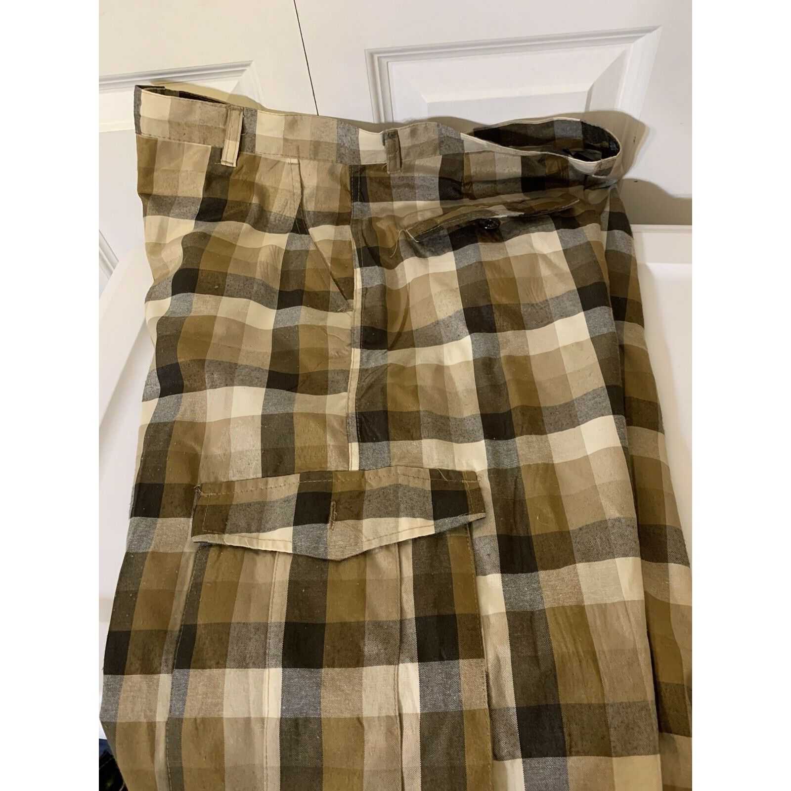Other Red Ape Men's Sz 34 Fashion Brown Plaid Cargo Shorts Size US 34 / EU 50 - 3 Thumbnail