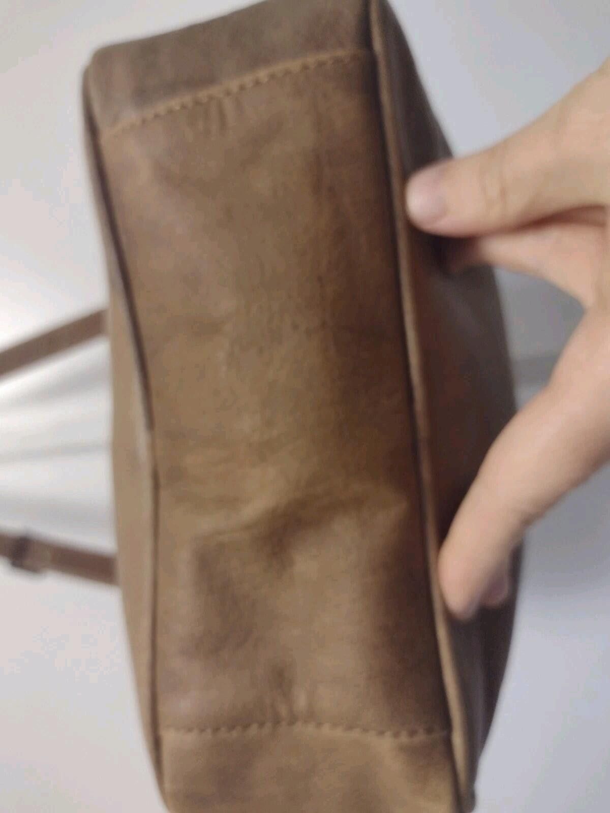 The Unbranded Brand VTG Leather Document Satchel Bag Push Lock Adjustable Strap Size ONE SIZE - 6 Thumbnail