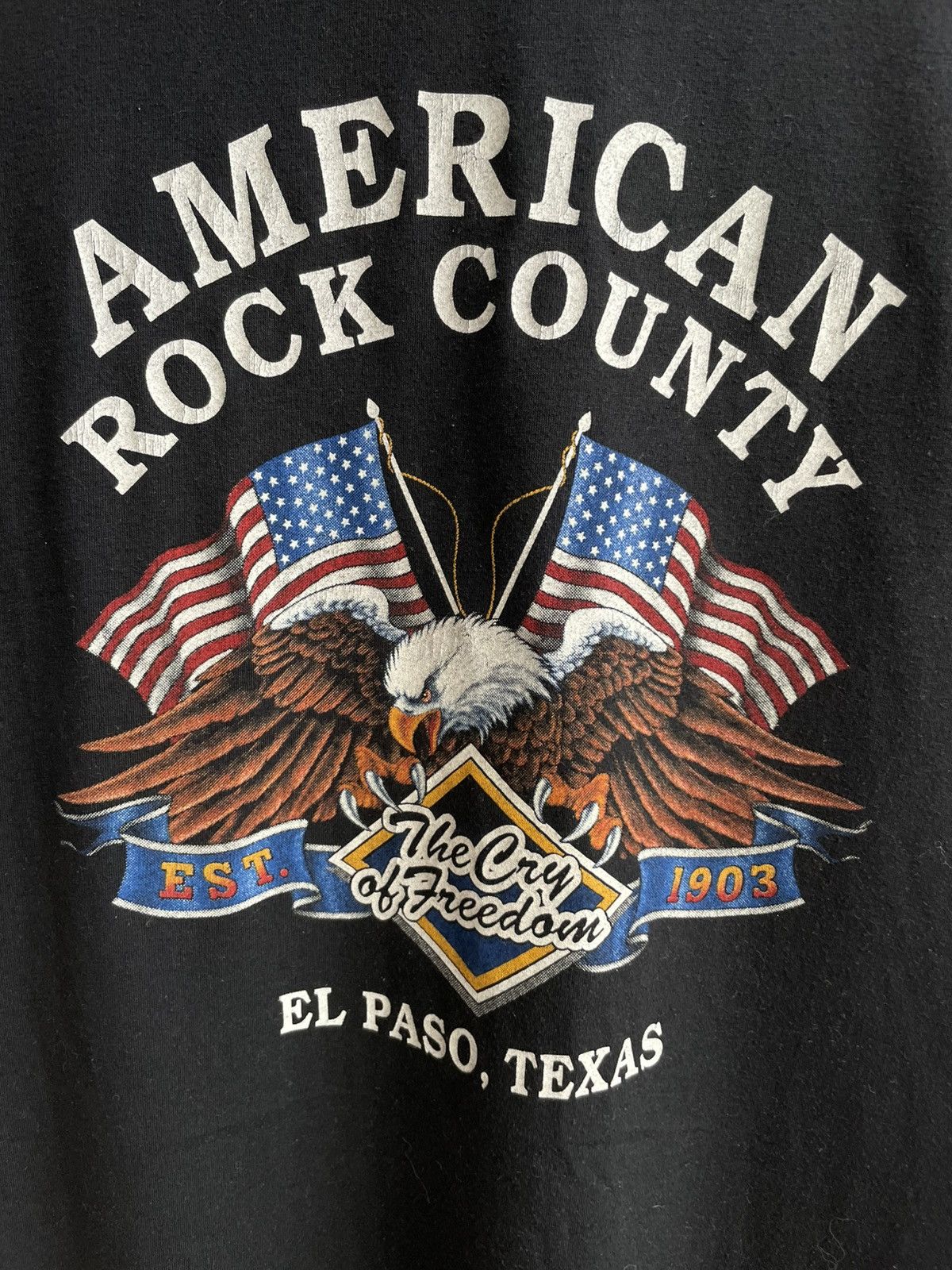 Vintage 3D EMBLEM 1990 1991 90s ROCK EAGLE BORN FREE T Shirt Tee Size US L / EU 52-54 / 3 - 12 Thumbnail