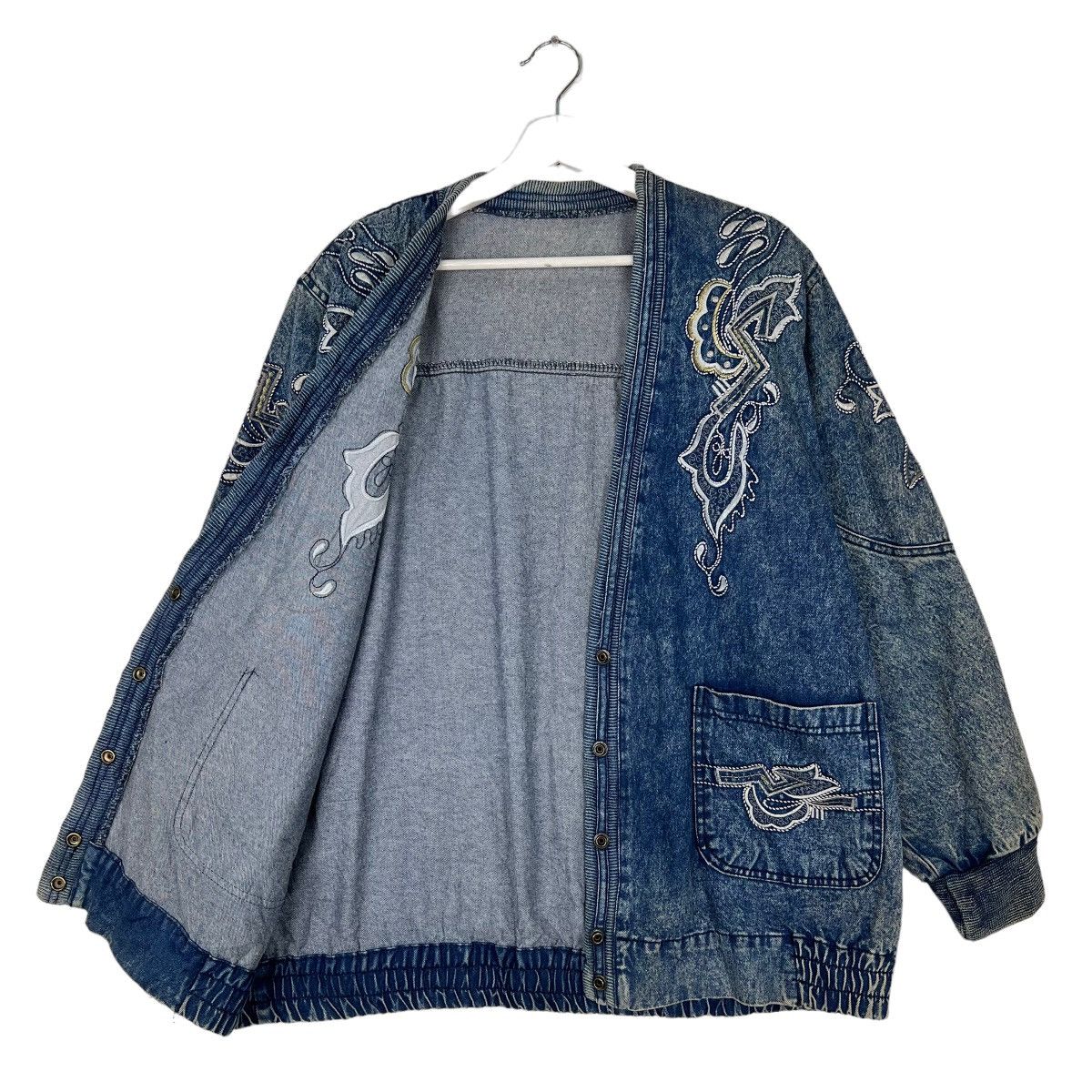 Indigo × Japanese Brand 🔥 1970s INDIGO EMBROIDERY CARDIGAN JACKET Size US M / EU 48-50 / 2 - 6 Thumbnail