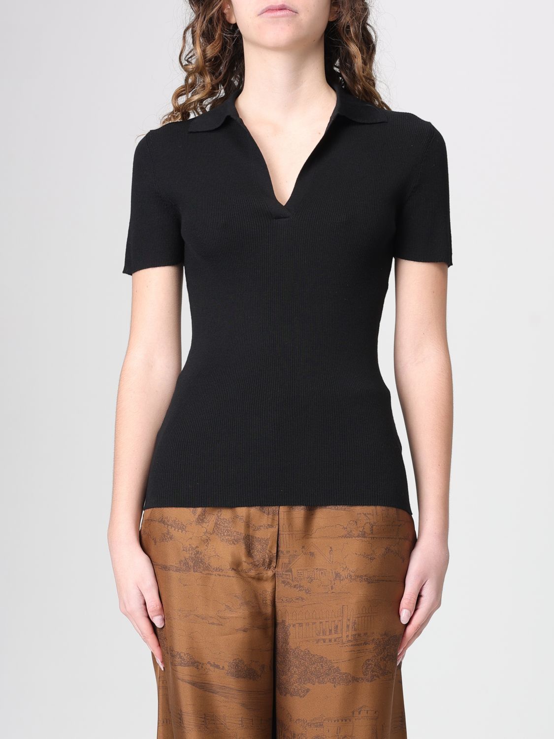 Max Mara Max Mara Polo Shirt Woman Black Size XS / US 0-2 / IT 36-38 - 1 Thumbnail