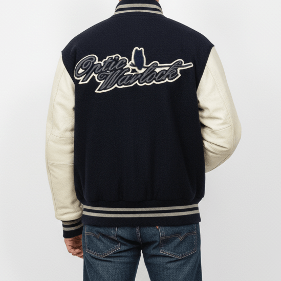 Delong Vintage Optic War Lock Leather Varsity Jacket Bomber Size US L / EU 52-54 / 3 - 1 Thumbnail