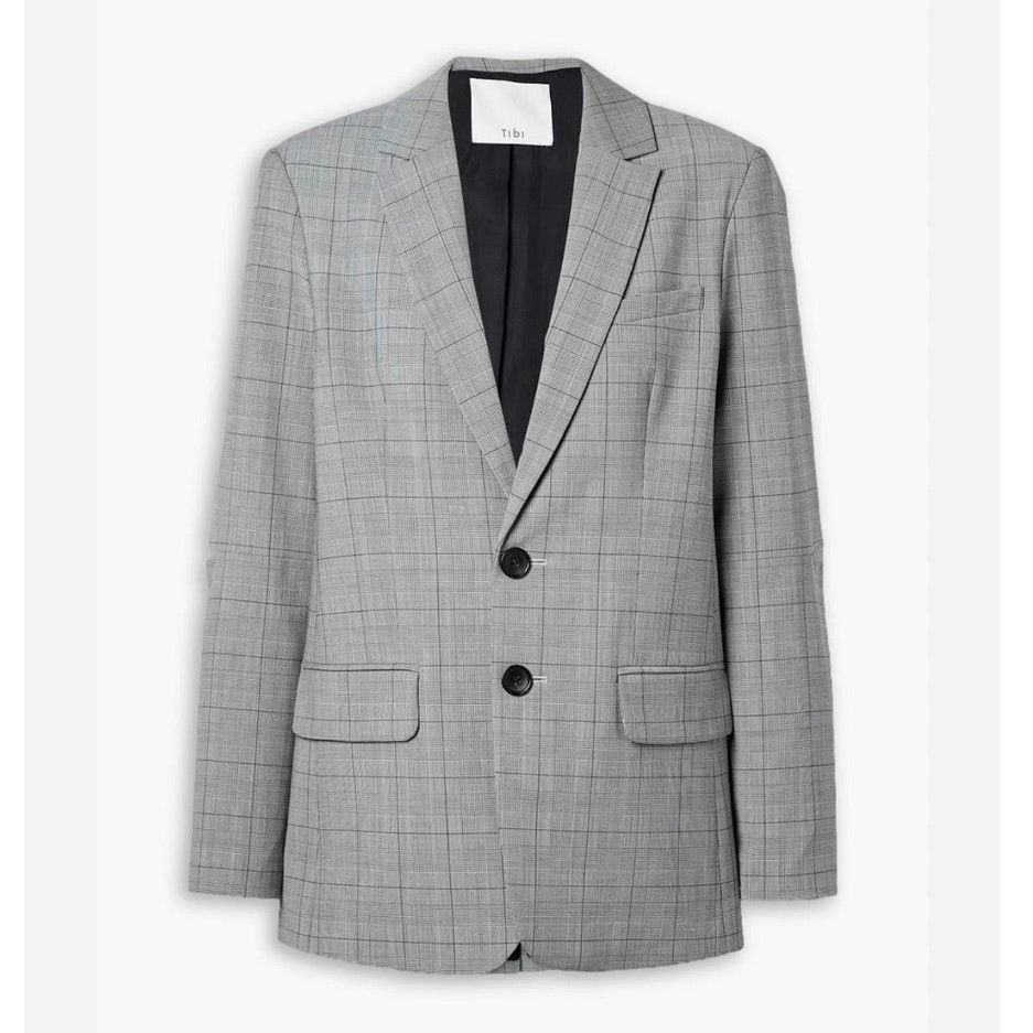 Tibi TIBI Marlon Cutout Checked Grain De Poudre Blazer size 4 J1 Size S / US 4 / IT 40 - 3 Thumbnail