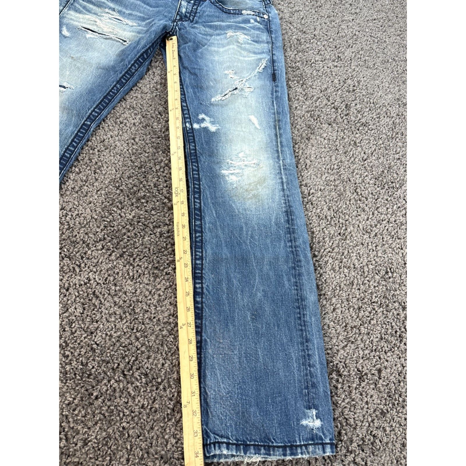 True Religion VINTAGE True Religion Jeans Bootcut Jeans Light Wash Distressed 36x34 Men Blue 34 In Inseam Size US 36 / EU 52 - 2 Thumbnail