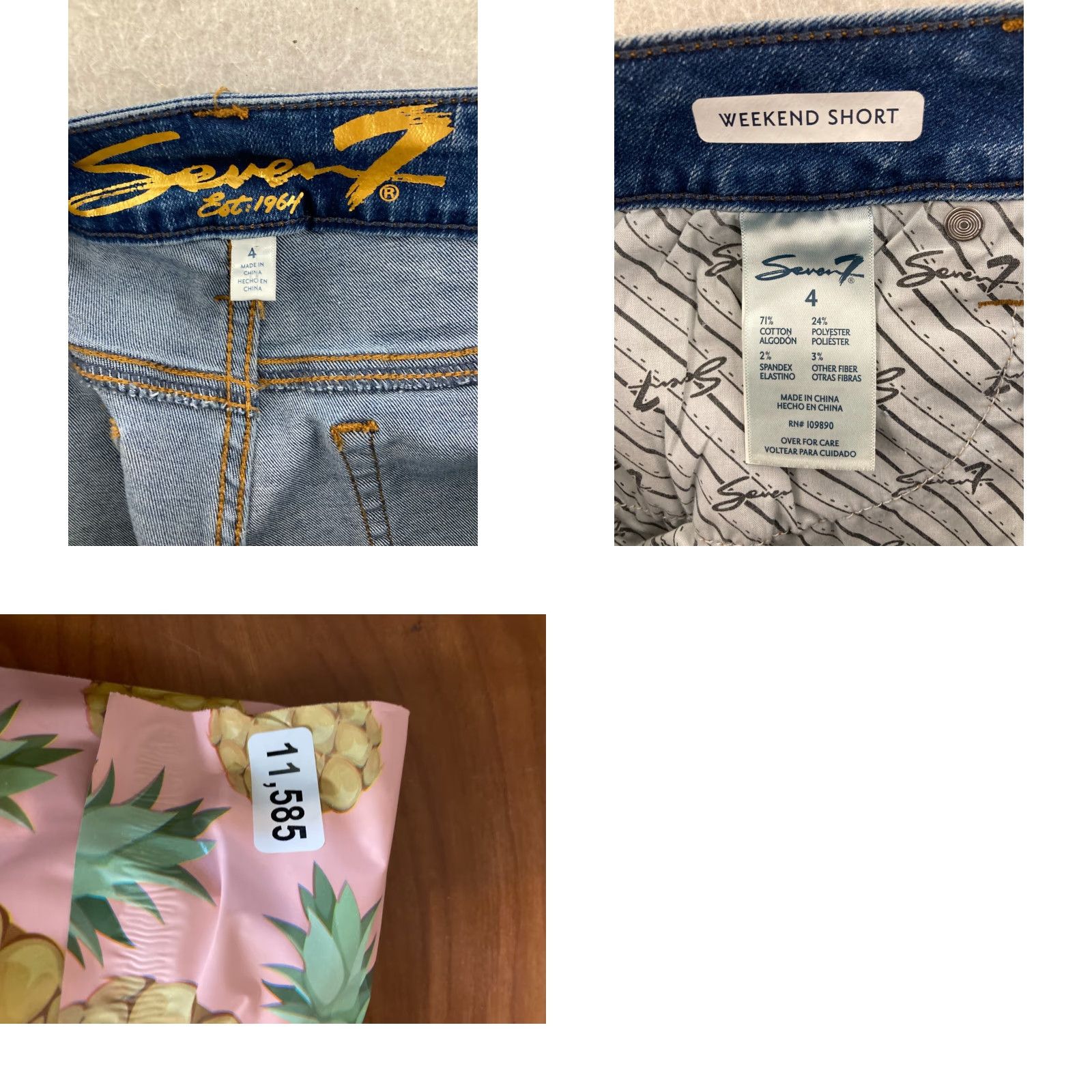 Vintage VINTAGE Seven7 Bermuda Shirt Women 4 Blue Denim Dark Wash 80s 90s Size 27" / US 4 / IT 40 - 8 Thumbnail