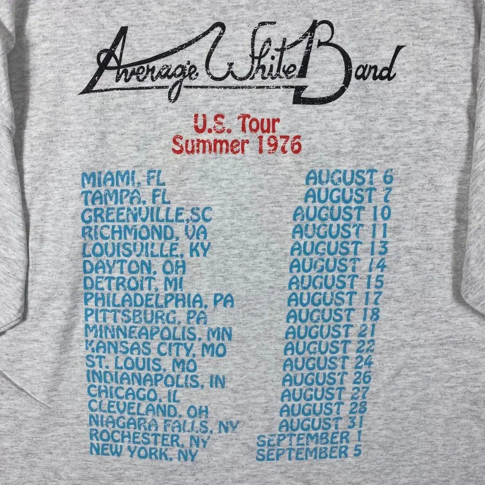 Band Tees Vintage The AVERAGE WHITE BAND Us Tour Summer 1976 Tee Shirt Size US L / EU 52-54 / 3 - 5 Thumbnail