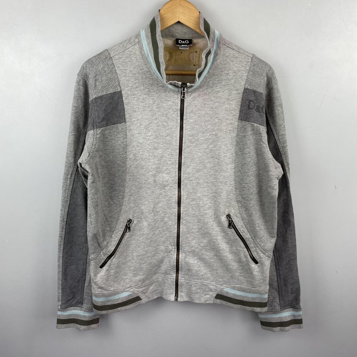 Vintage D&G Dolce & Gabbana Grey Track Jacket Full Zip Men's