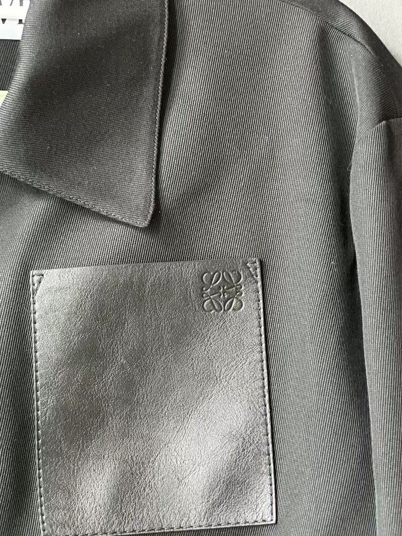 Loewe LOEWE Black leather card wool jacket Size M / US 6-8 / IT 42-44 - 3 Thumbnail
