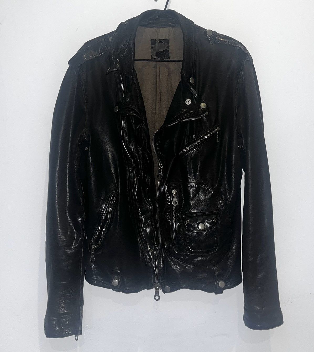 Isamu Katayama Backlash Black single riders leather jacket Isamu