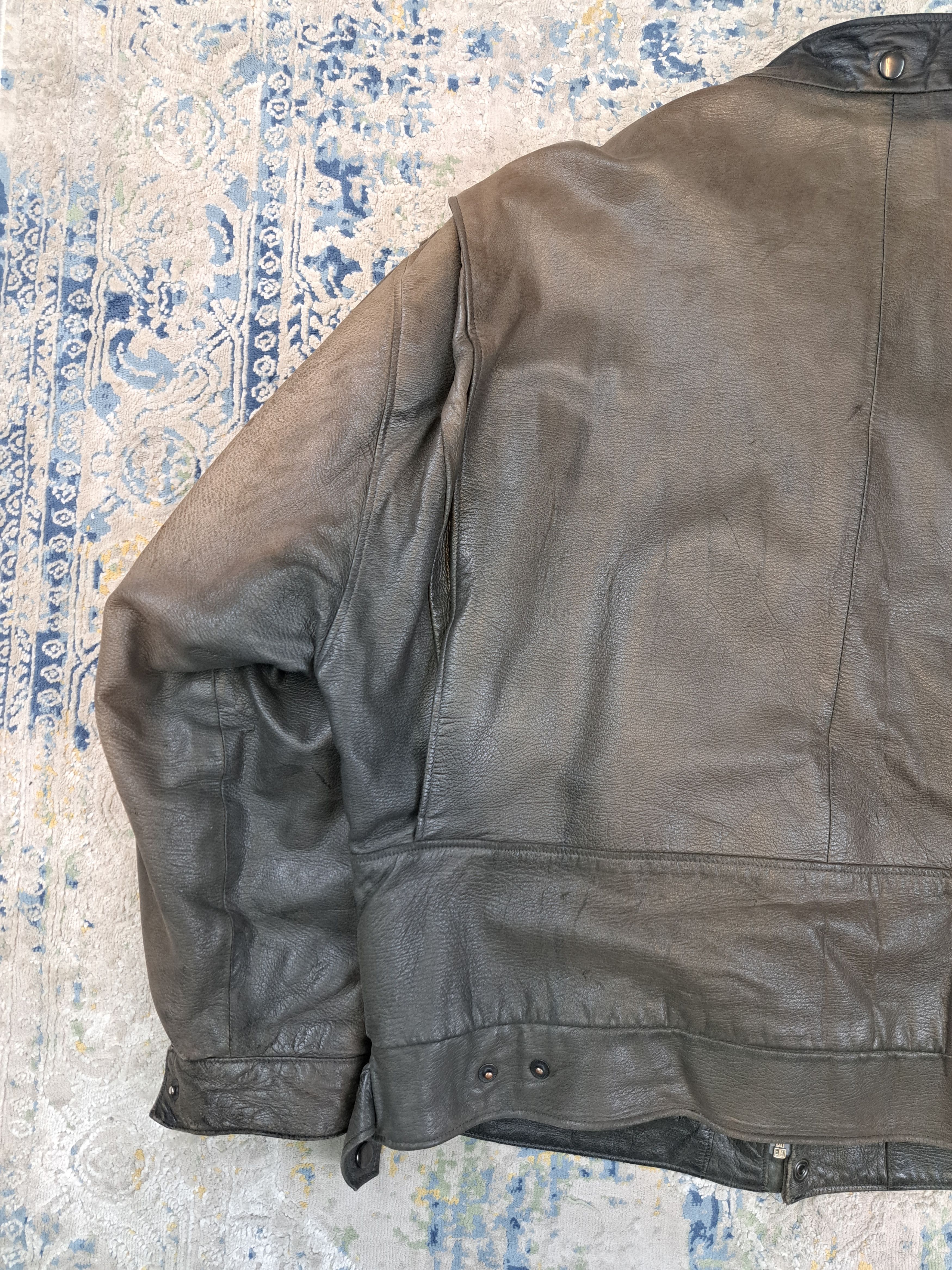 Genuine Leather Archive Boxy Cropped Leather Jacket Faded Cafe Racer Moto Size US XL / EU 56 / 4 - 6 Thumbnail