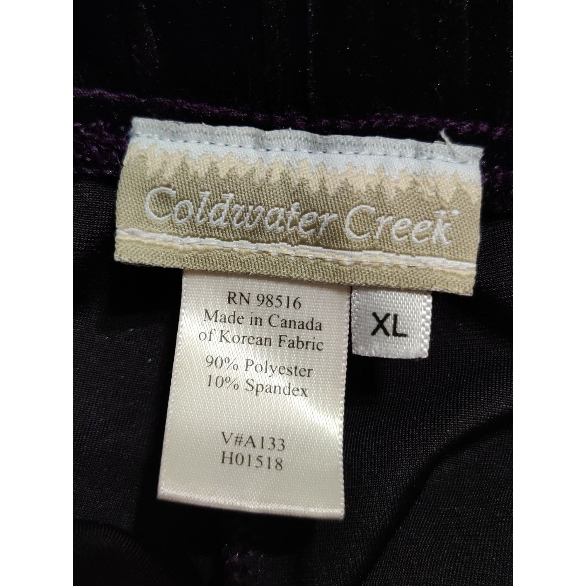 Coldwater Creek Coldwater Creek XL Womens Deep Purple Velour Pants Vintage P Size 35" - 8 Thumbnail