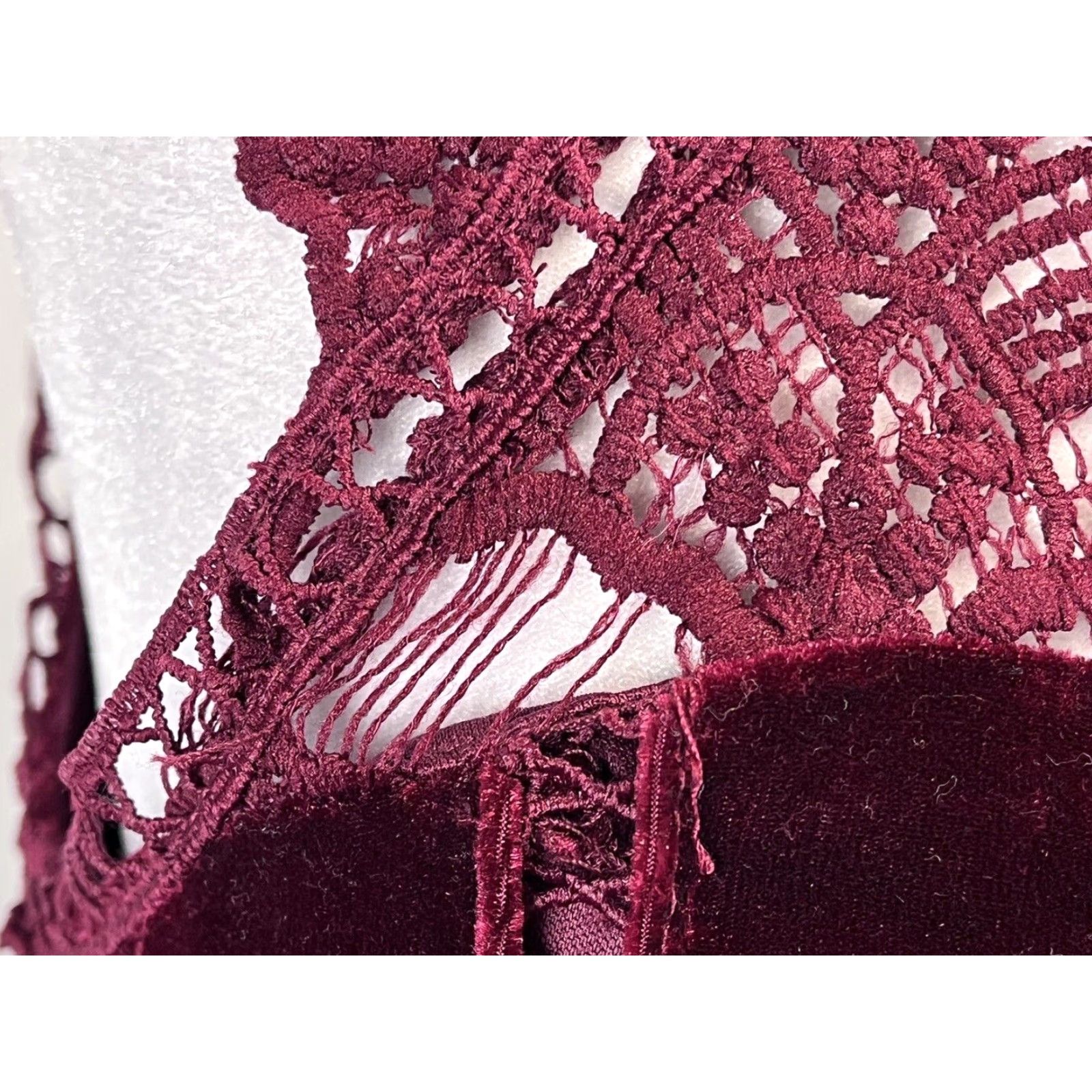 Lulus Lulu’s Who’s Who Maroon Velvet Dress Sz Small Holiday Short Grunge Goth Lace Velvet Dress Short Maroon Bohemian Goth Grunge Lace Lounge? Size 28" / US 6 / IT 42 - 8 Thumbnail