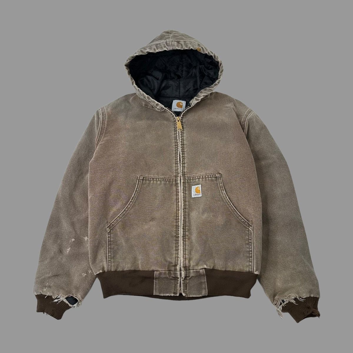 image of Brown Faded Carhartt Jacket, Men's (Size Small)