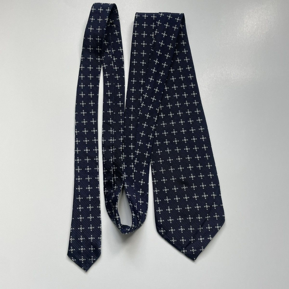 Polo Ralph Lauren Ralph Lauren Blue and White Green Label Geometric Tie Size ONE SIZE - 1 Thumbnail
