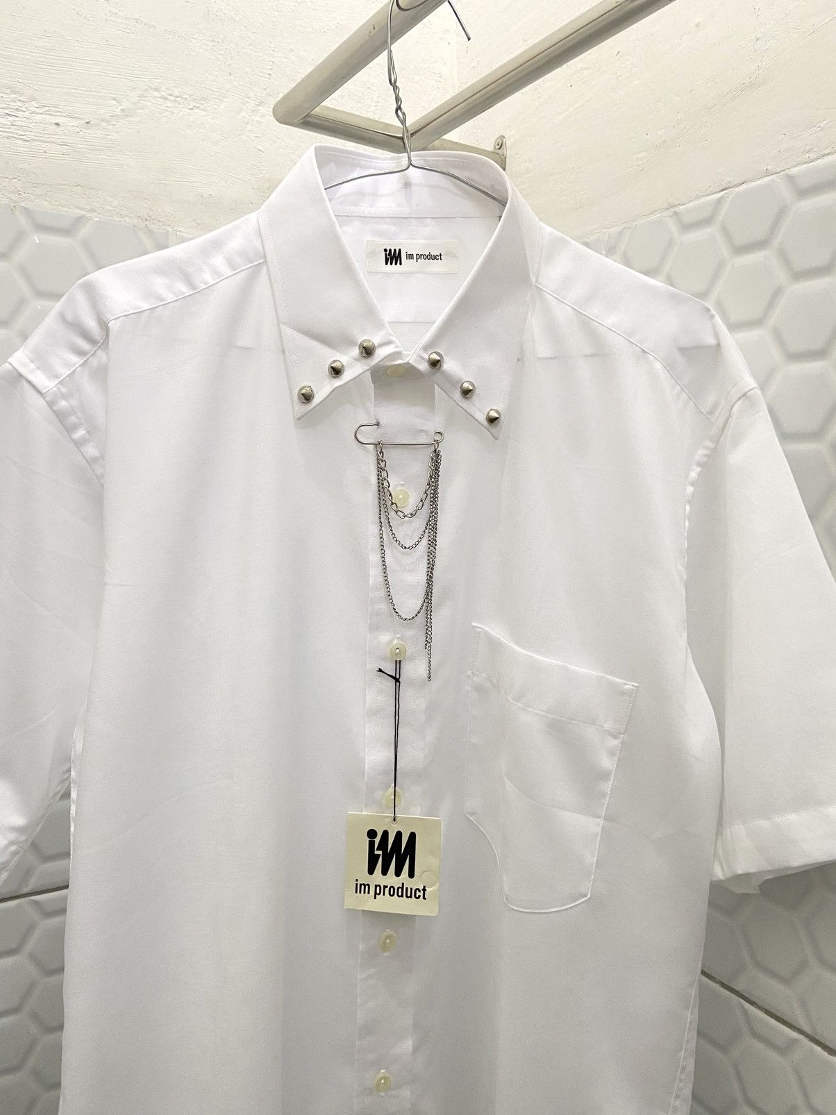 Issey Miyake 🛒SENDOFFER🛒Issey Miyake IM Product Chain Stude Collar Shirt Size US M / EU 48-50 / 2 - 2 Thumbnail