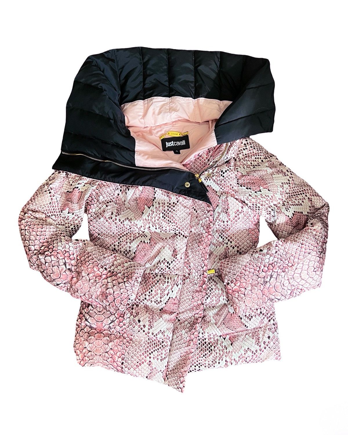 Roberto Cavalli Just Cavalli Snakeskin Puffer Jacket Size XS / US 0-2 / IT 36-38 - 2 Thumbnail