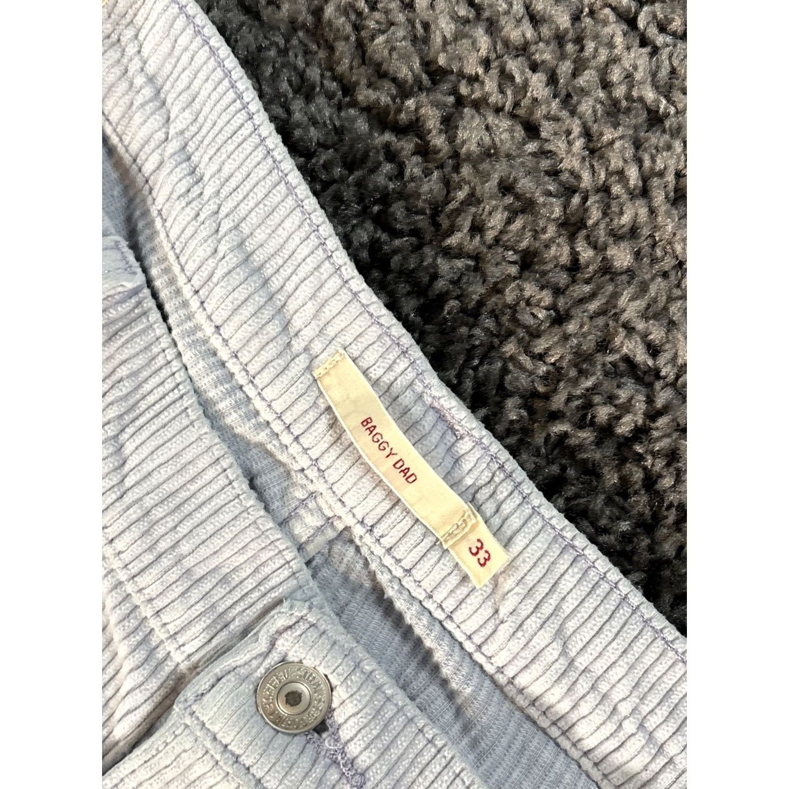 Levi's Levi's Premium Big E Baggy Dad Jeans Womens 33x29 Lavender Corduroy Straight 90s Size 24" / US 00 / IT 34 - 6 Thumbnail
