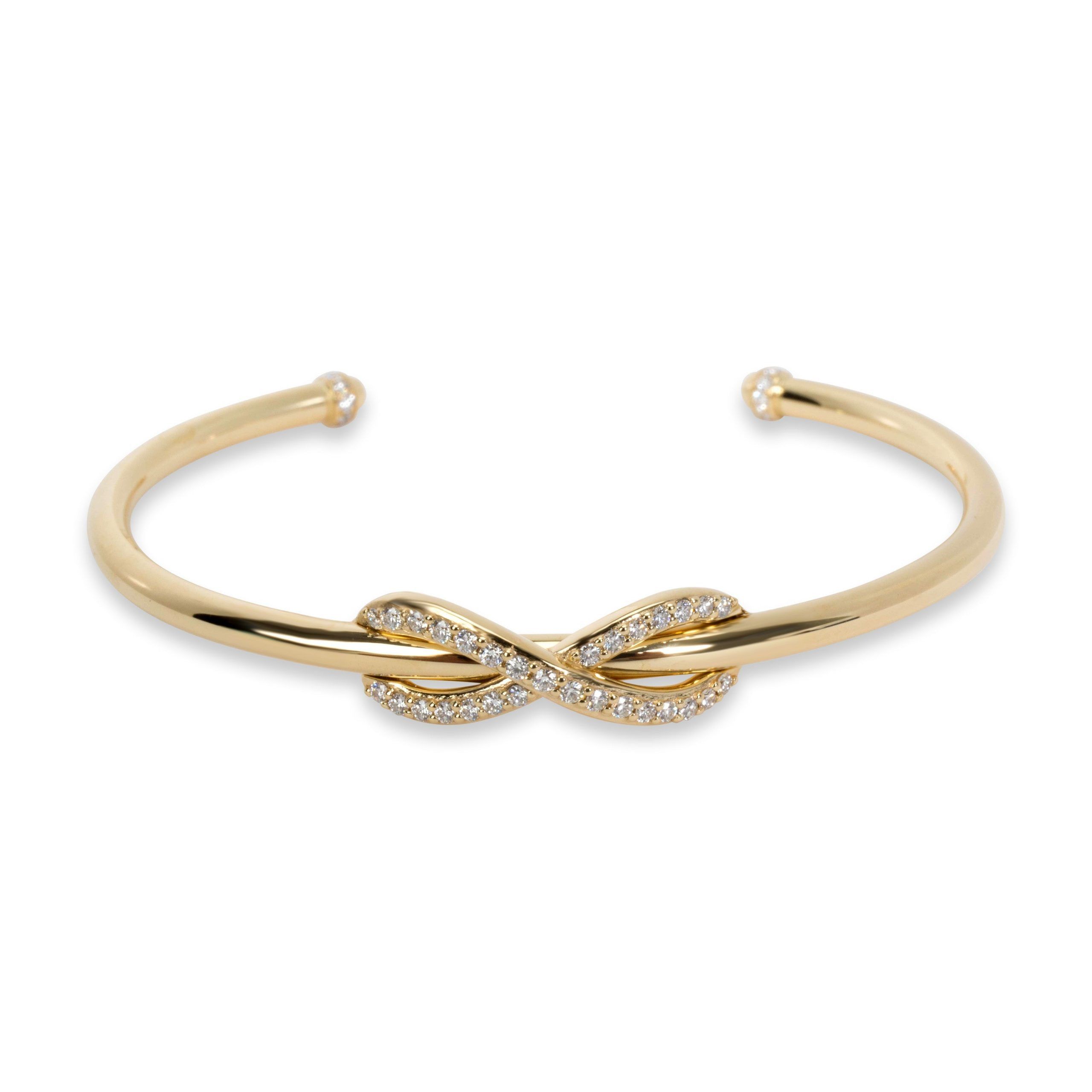 image of Tiffany Co Tiffany & Co. Infinity Diamond Bangle In 18K Yellow Gold 0.39 Ctw, Women's