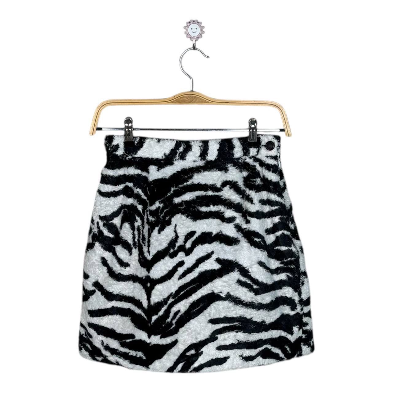 Versace × Versace Jeans Couture Versace Jeans Couture Fuzzy Zebra Print Skirt Size 28" / US 6 / IT 42 - 2 Thumbnail