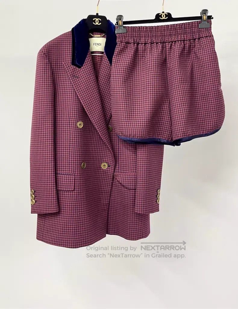 Fendi Fendi Red and Blue Checkered Suit Size XS / US 0-2 / IT 36-38 - 1 Thumbnail