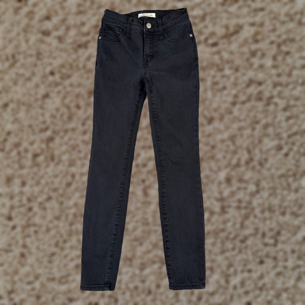 Madewell Madewell Jeans Women 23 Black Denim 9" High Rise Skinny Cotton Modal 22x26 Jeans Womens Black 90s Theme Size 40" / US 18 - 1 Thumbnail