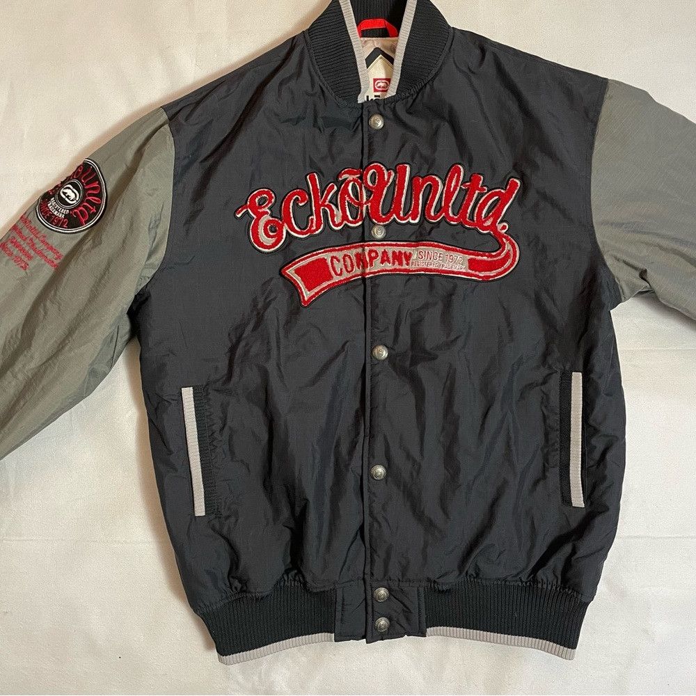 Other New Ecko Unltd Grey Red Embroidered Bomber Jacket Size M Size US M / EU 48-50 / 2 - 1 Thumbnail