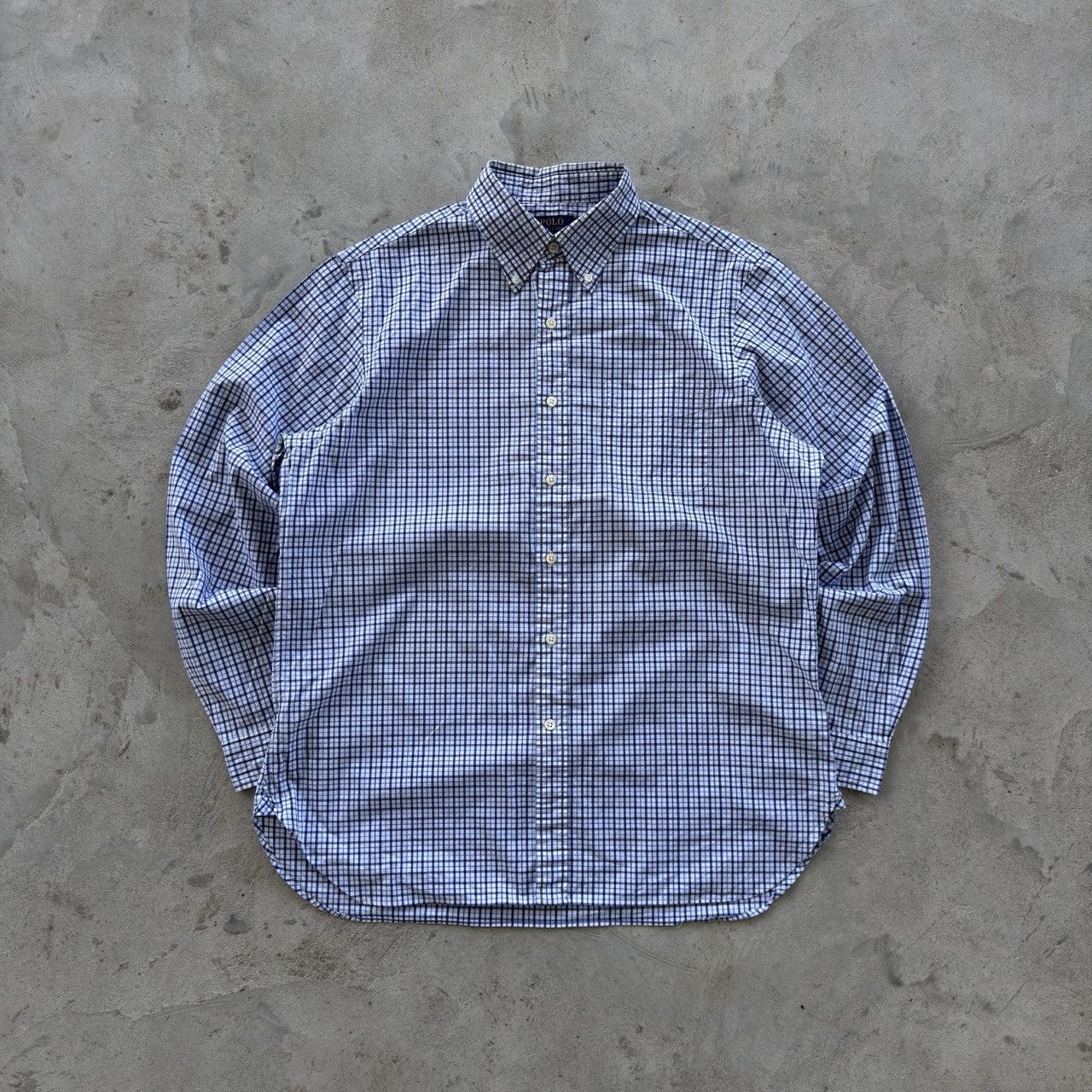 Polo Ralph Lauren Polo Ralph Lauren Blue White Check Stretch Poplin Shirt L Size US L / EU 52-54 / 3 - 1 Thumbnail