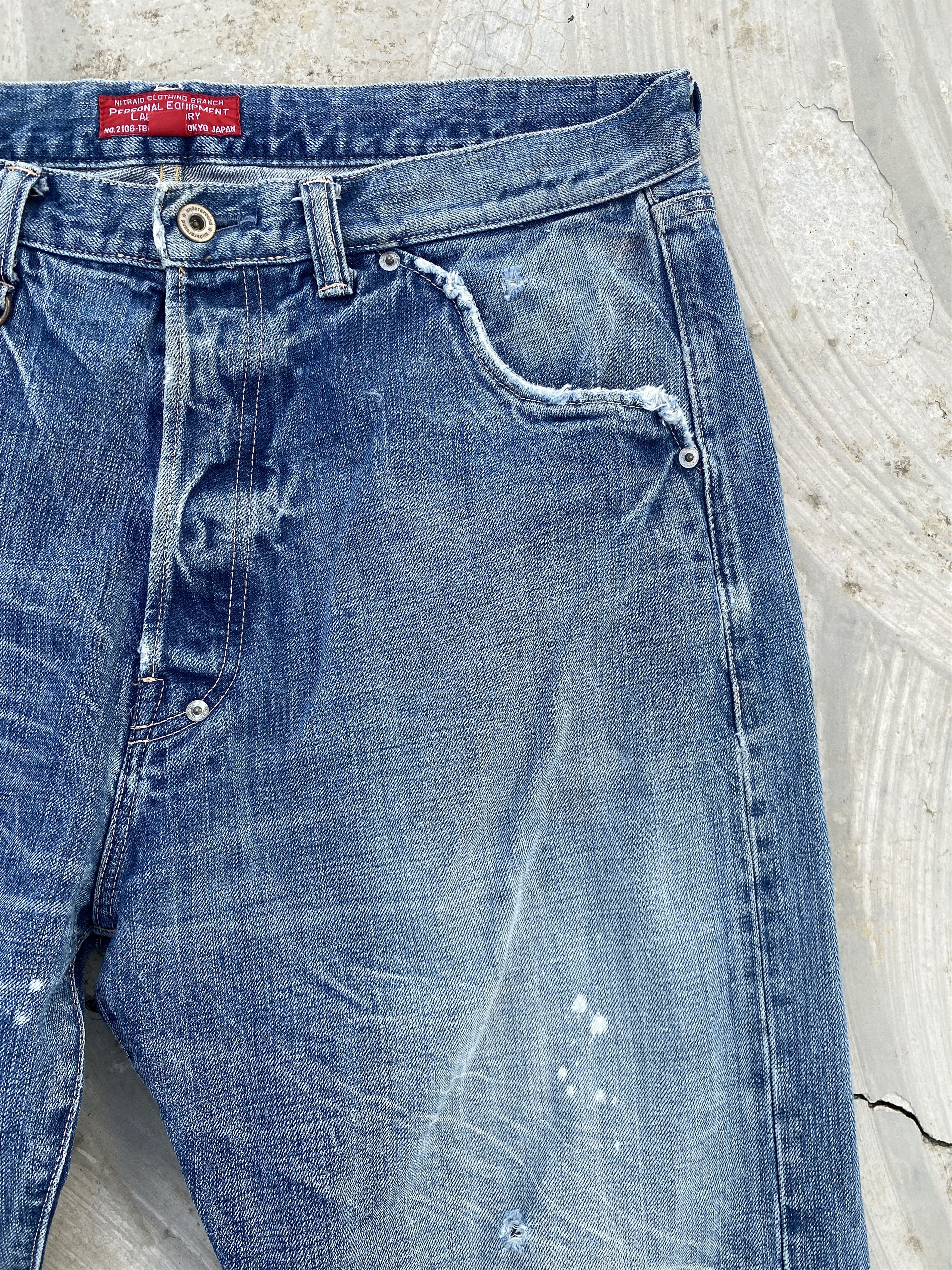 Japanese Brand × Nitraid Nitraid Underground Inc Distressed Jeans Size US 37 - 3 Thumbnail