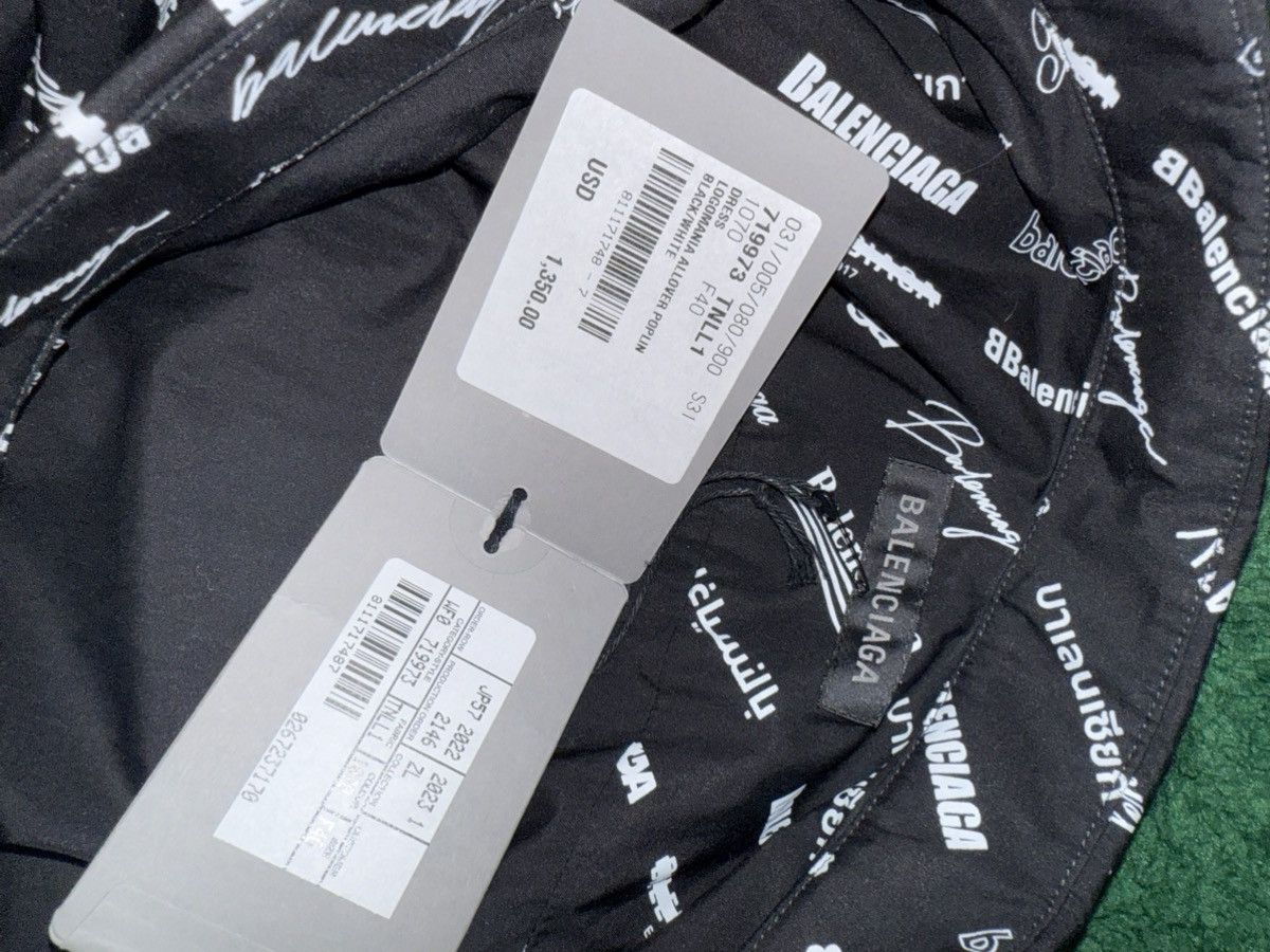 Balenciaga BALENCIAGA Logo-Print Poplin Midi Dress Sz.L Size L / US 10 / IT 46 - 14 Thumbnail
