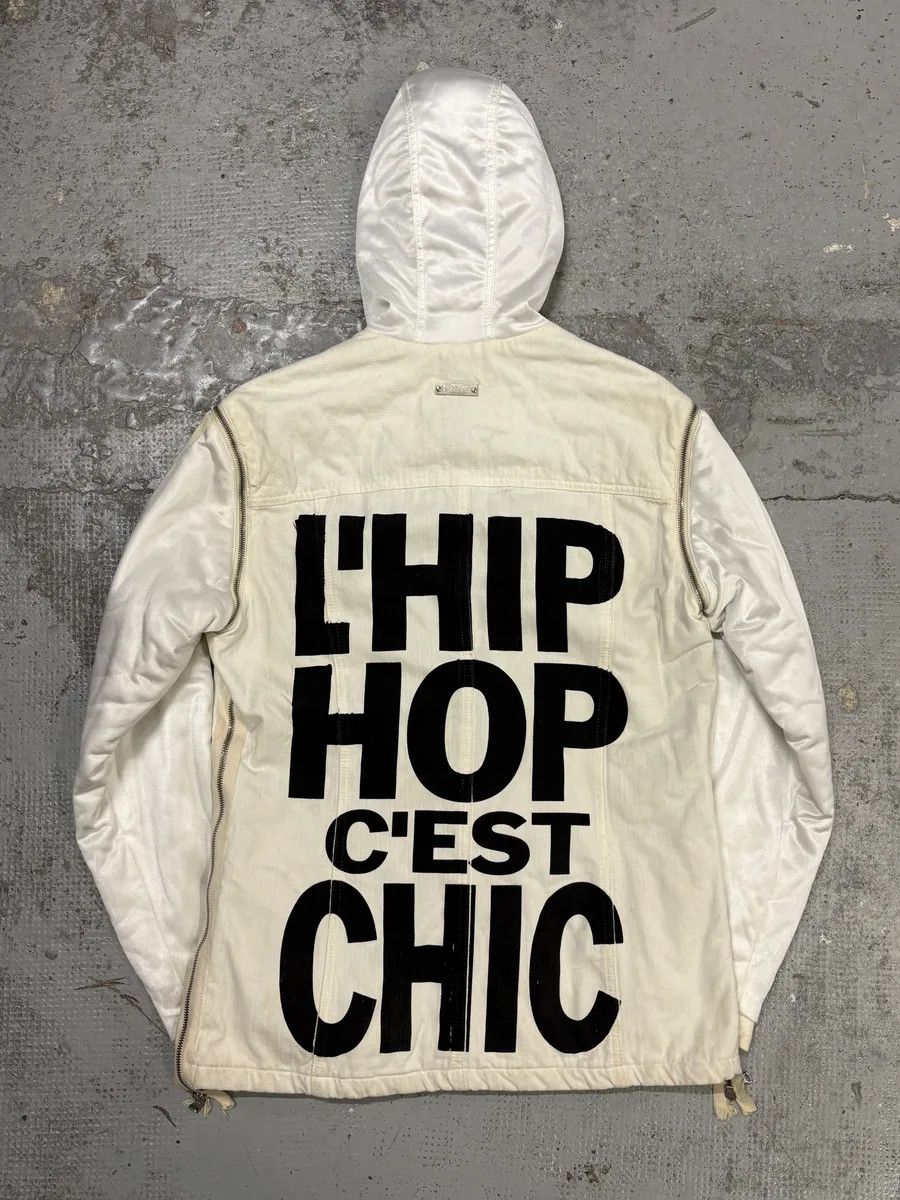 Dolce & Gabbana AW2003 Dolce & Gabbana Hip Hop Fur Hooded Detachable Sleeves White Jacket Size US M / EU 48-50 / 2 - 6 Thumbnail