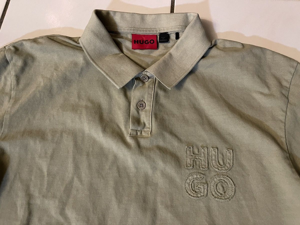 Hugo Boss Hugo Boss Men's Medium Polo Dustreck Green Embroidered Logo Size US M / EU 48-50 / 2 - 2 Thumbnail