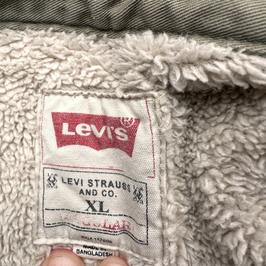 Levi's Levis Sherpa Pile Lined Button Up Shacket Shirt Men XL Brown Size US XL / EU 56 / 4 - 3 Thumbnail