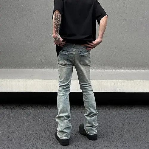 Japanese Brand Skinny Jeans Plain Vintage Flared Trousers Y2k Pockets y2k Size US 33 - 4 Thumbnail